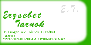 erzsebet tarnok business card